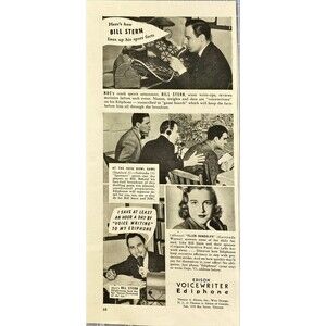 Edison Voicewriter Ediphone "Save an Hour a Day" Vintage Print Ad 1940